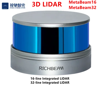 Многострочный лидарный датчик Richbeam 3D MetaBeam16 MetaBeam32 32-линейный интегрированный лидарный датчик для автономного вождения и робота