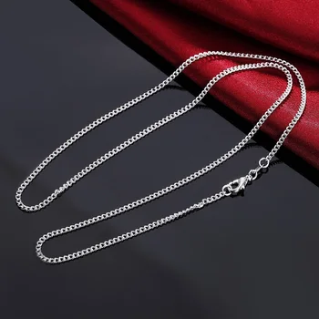 5 шт./лот, 40-75 см, оптовая продажа, ожерелье из стерлингового серебра 925 пробы, цепочка из 2 мм, свадебные украшения для женщин, мужчин, высококачественные ювелирные изделия, подарки