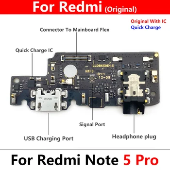100% Оригинальный Новый порт зарядки для Xiaomi Redmi Note 5 Pro док-станция Гибкий разъем USB зарядное устройство Запасные части