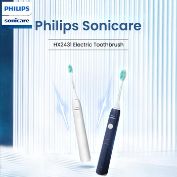 Электрическая Зубная щетка Philips HX2431 Sonicare, 2 Режима, Отбеливающая Щетка для чистки зубов, мягкая насадка для зубной щетки 3D Dupont, Гигиена полости рта