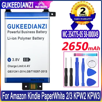 Новый 2650 мАч MC-354775-05 58-000049 Аккумулятор большой емкости для Amazon Kindle PaperWhite 2/3 KPW3 KPW2 DP75SDI S13-R1 Bateria 
