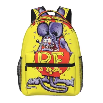 Рюкзак The Rat Fink для девочек и мальчиков, Дорожный рюкзак для подростков, школьная сумка