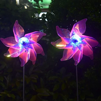Солнечный наружный светильник LED fantasy Wind Garden торшер Газон сад Водонепроницаемый ветряная мельница Освещение Пейзаж Декоративное