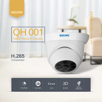 Купольная IP-камера ESCAM QH001 2MP 1080P 3D DNR IR ночного видения