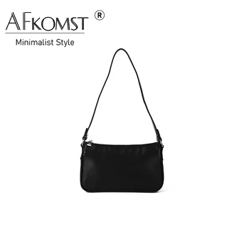 Роскошная женская сумка AFKOMST, модная полосатая однотонная женская сумка-бродяга, сумка через плечо из искусственной кожи