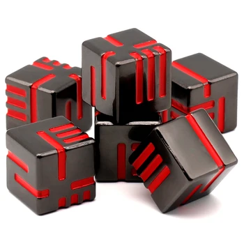 Технологические Металлические Игральные кости, Набор кубиков DND 15 мм D6, Игровые Концептуальные игральные кости Нового дизайна для настольных игр (Gun Red)