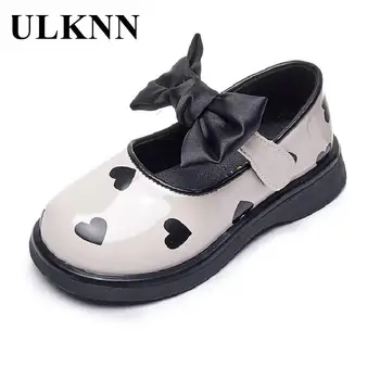 ULKNN/Обувь для девочек; Коллекция 2021 года; Детские тонкие туфли Cuhk; Мягкая водонепроницаемая обувь с бантом для маленьких Принцесс на плоской подошве; сезон Весна-осень