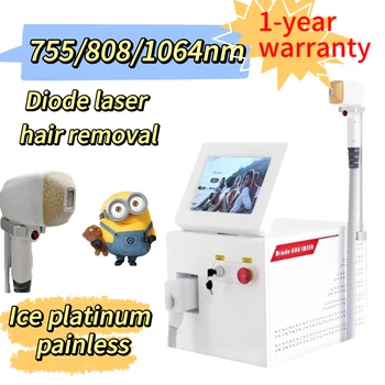 808 2000 Вт Безболезненная машина для удаления волос диодным лазером Ice Platinum 3 Длины волны 755 808 1064 Салон Красоты