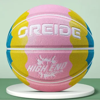 Стандартный размер 7 Баскетбольный мяч из искусственной кожи, износостойкий, Высокоэластичный Нескользящий Тренировочный мяч Для взрослых В помещении и на открытом воздухе, Командный матч по баскетболу