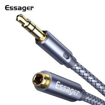 Essager Aux Cable Jack 3,5 мм Аудио Удлинитель для наушников, Разветвитель 3,5 Jack, кабель динамика для удлинителя наушников